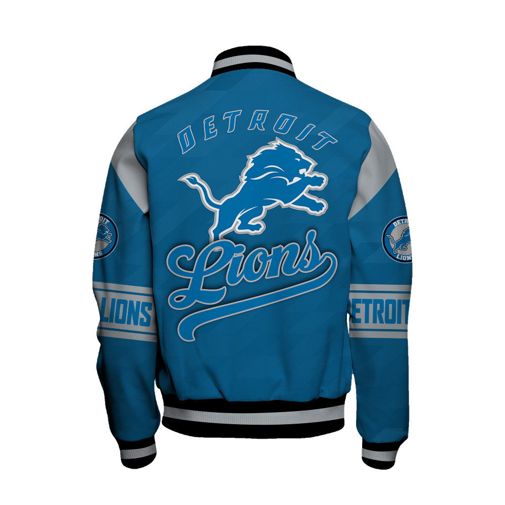 Detroit Lions American Football League Pattern Varsity Jacket SH1 V2 - Famjoys Detroit Lions American Football League Pattern Varsity Jacket SH1 V2 - Famjoys