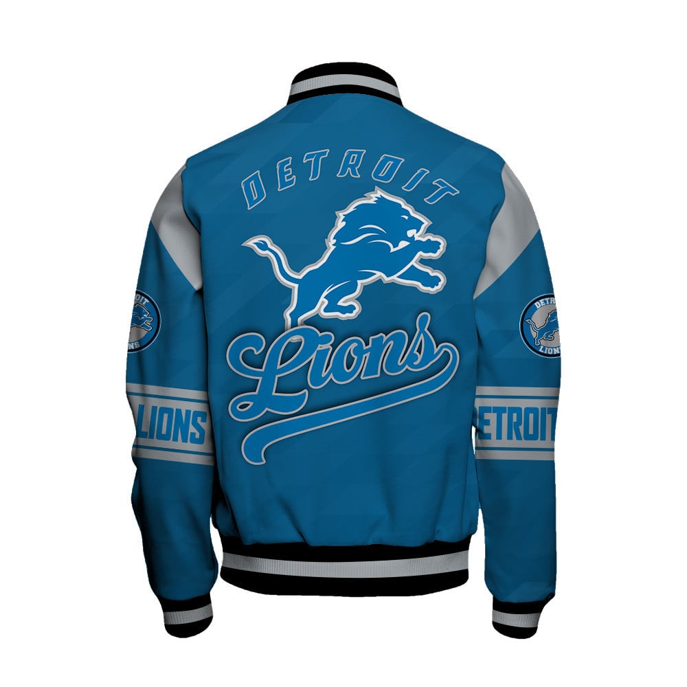 Detroit Lions American Football League Pattern Varsity Jacket SH1 V2 - Famjoys Detroit Lions American Football League Pattern Varsity Jacket SH1 V2 - Famjoys