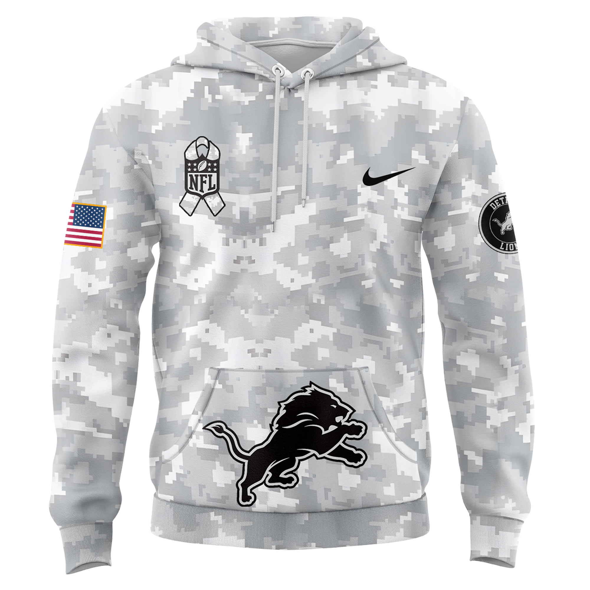 Detroit Lions Arctic Camo Salute to Service Club Fleece Pullover Hoodie Ver 3 - Famjoys Detroit Lions Arctic Camo Salute to Service Club Fleece Pullover Hoodie Ver 3 - Famjoys