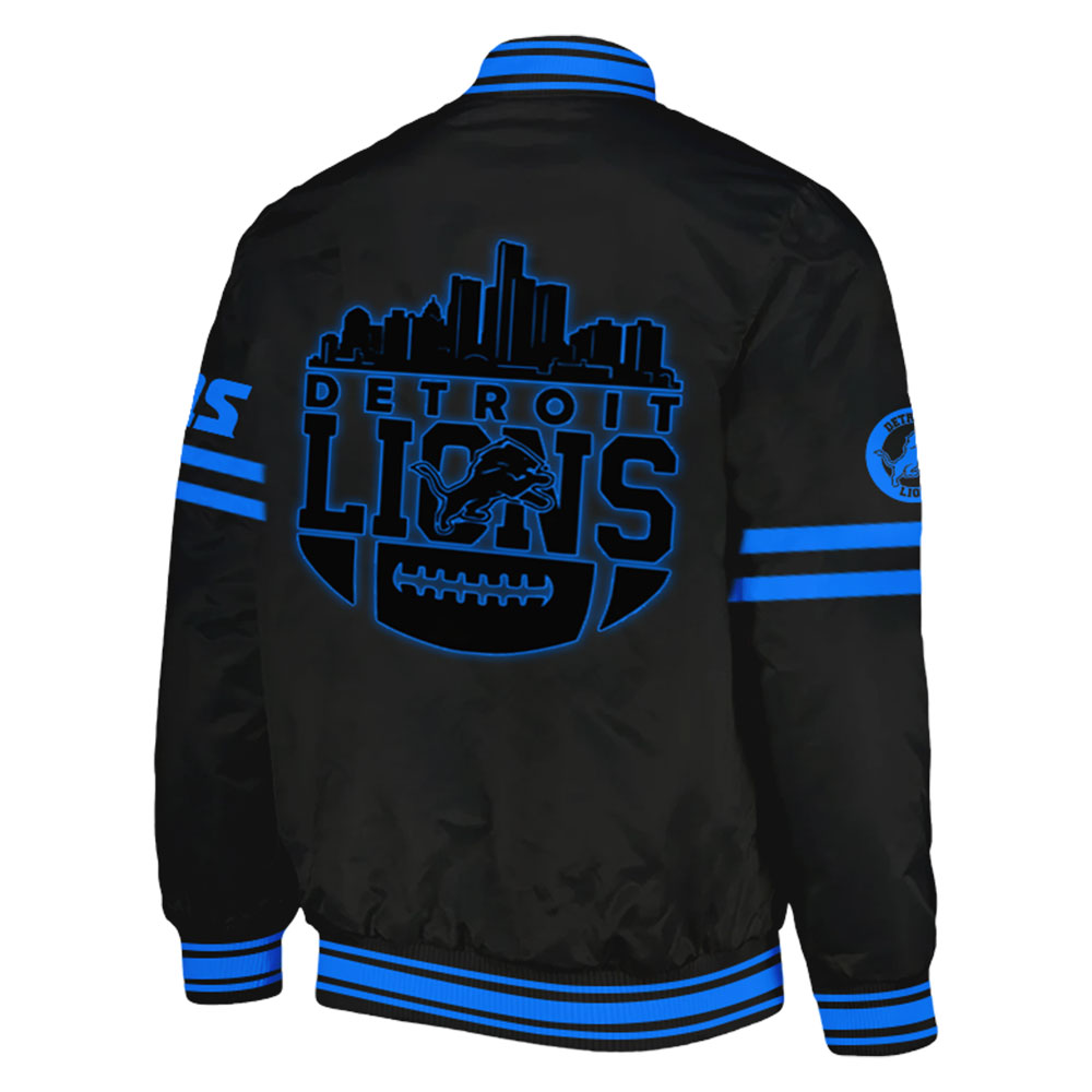 Detroit Lions Back In Black Bomber v1 - Famjoys Detroit Lions Back In Black Bomber v1 - Famjoys