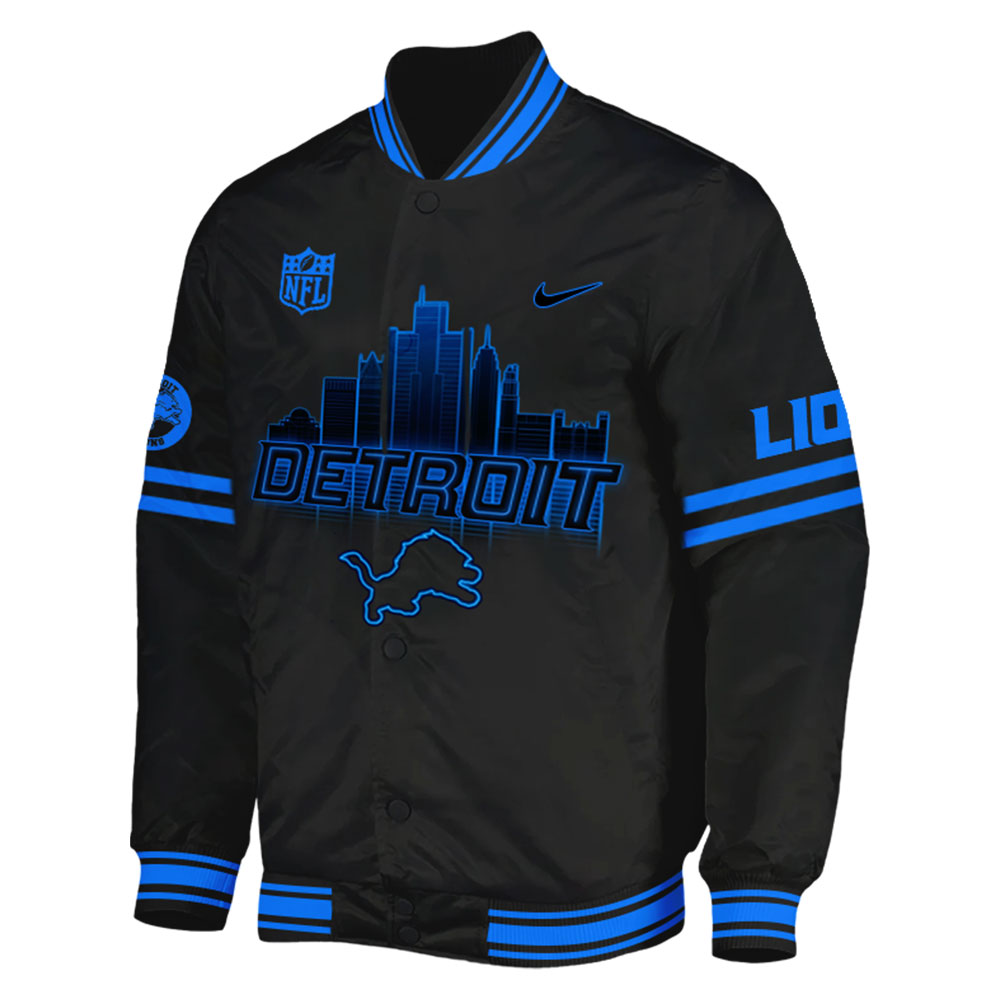 Detroit Lions Back In Black Bomber v1 - Famjoys Detroit Lions Back In Black Bomber v1 - Famjoys