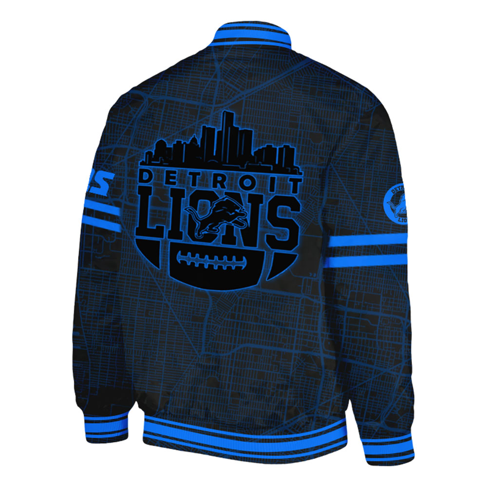 Detroit Lions Back In Black Bomber v2 - Famjoys Detroit Lions Back In Black Bomber v2 - Famjoys