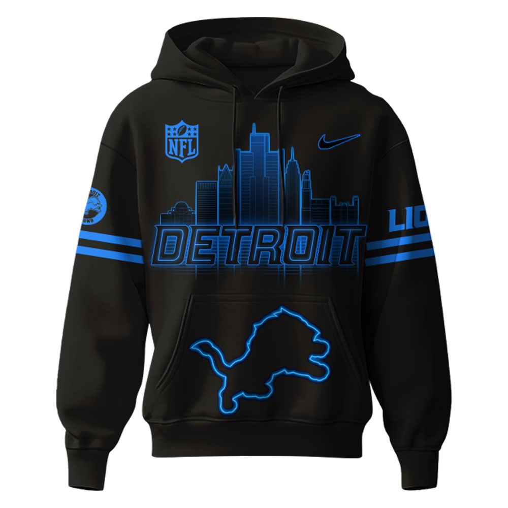 Detroit Lions Back In Black Hoodie 2024 - Famjoys Detroit Lions Back In Black Hoodie 2024 - Famjoys