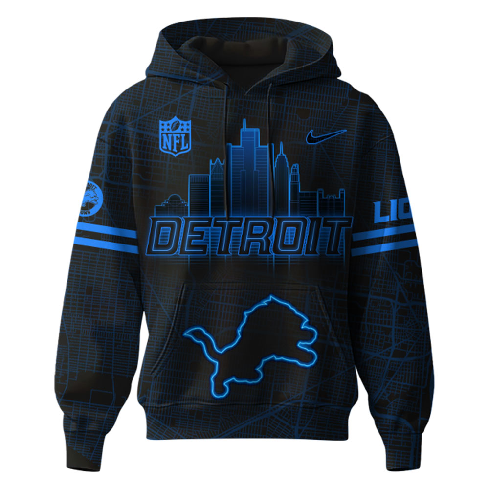 Detroit Lions Back In Black Hoodie v2 - Famjoys Detroit Lions Back In Black Hoodie v2 - Famjoys