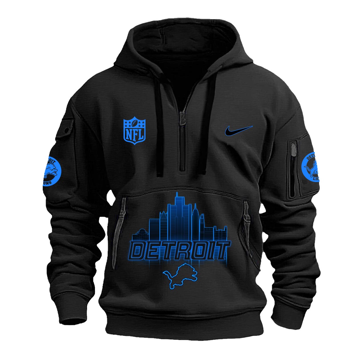 Detroit Lions Back In Black New Hoodie - Famjoys Detroit Lions Back In Black New Hoodie - Famjoys
