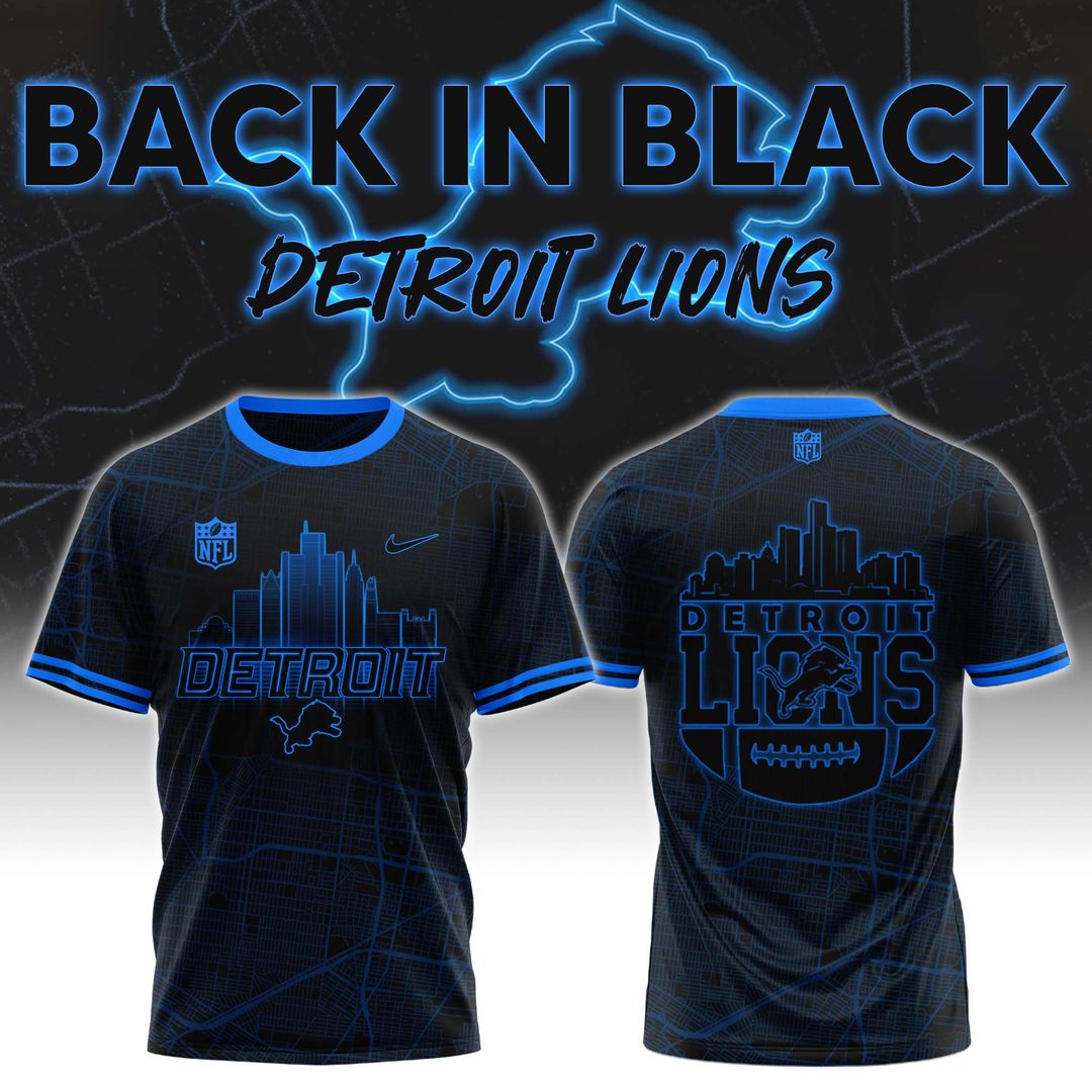 Detroit Lions Back In Black Tshirt 2024 - Famjoys Detroit Lions Back In Black Tshirt 2024 - Famjoys