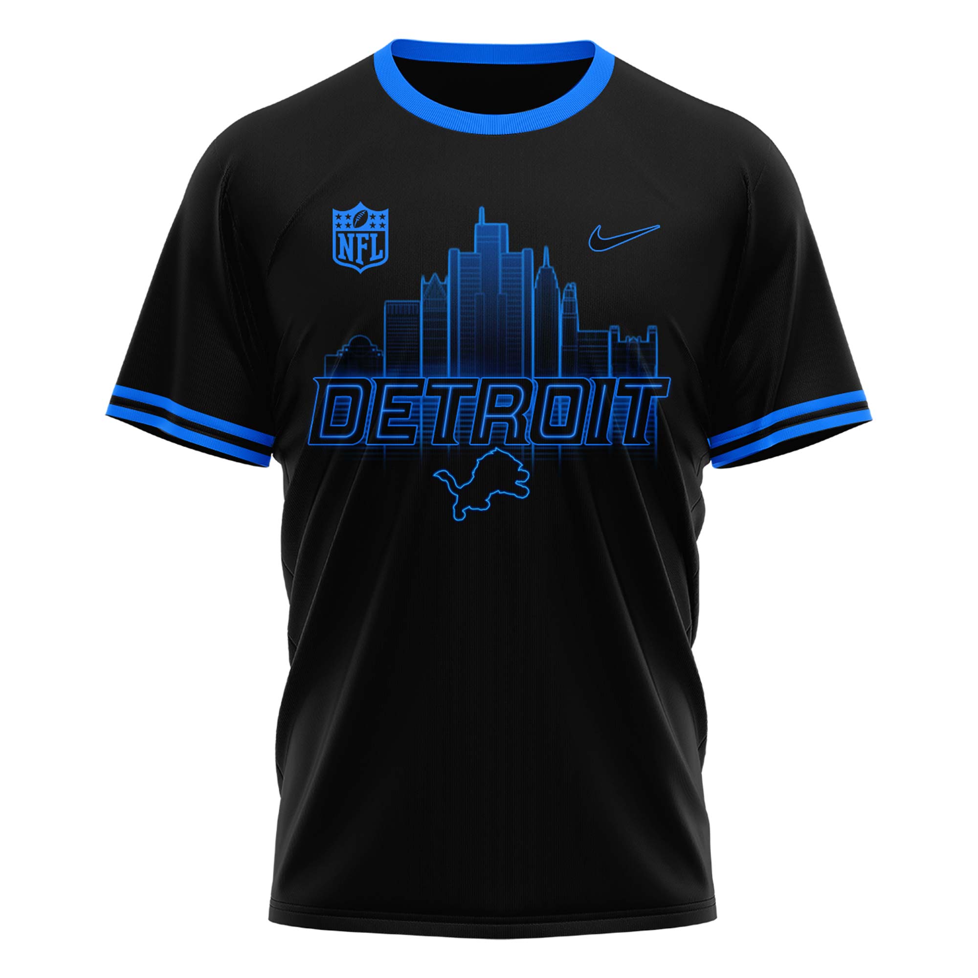 Detroit Lions Back In Black Tshirt v1 - Famjoys Detroit Lions Back In Black Tshirt v1 - Famjoys