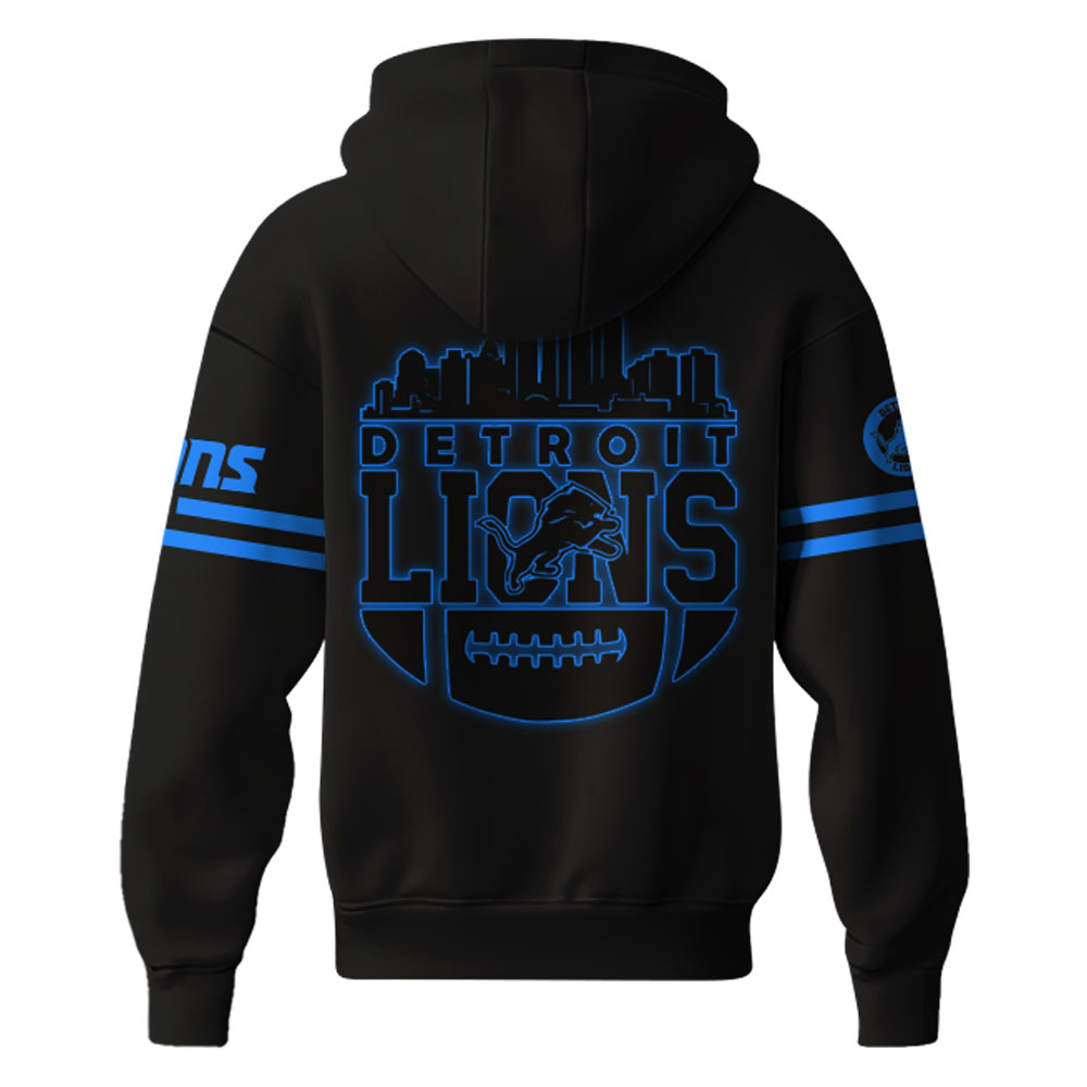 Detroit Lions Back In Black Zip Hoodie v1 - Famjoys Detroit Lions Back In Black Zip Hoodie v1 - Famjoys