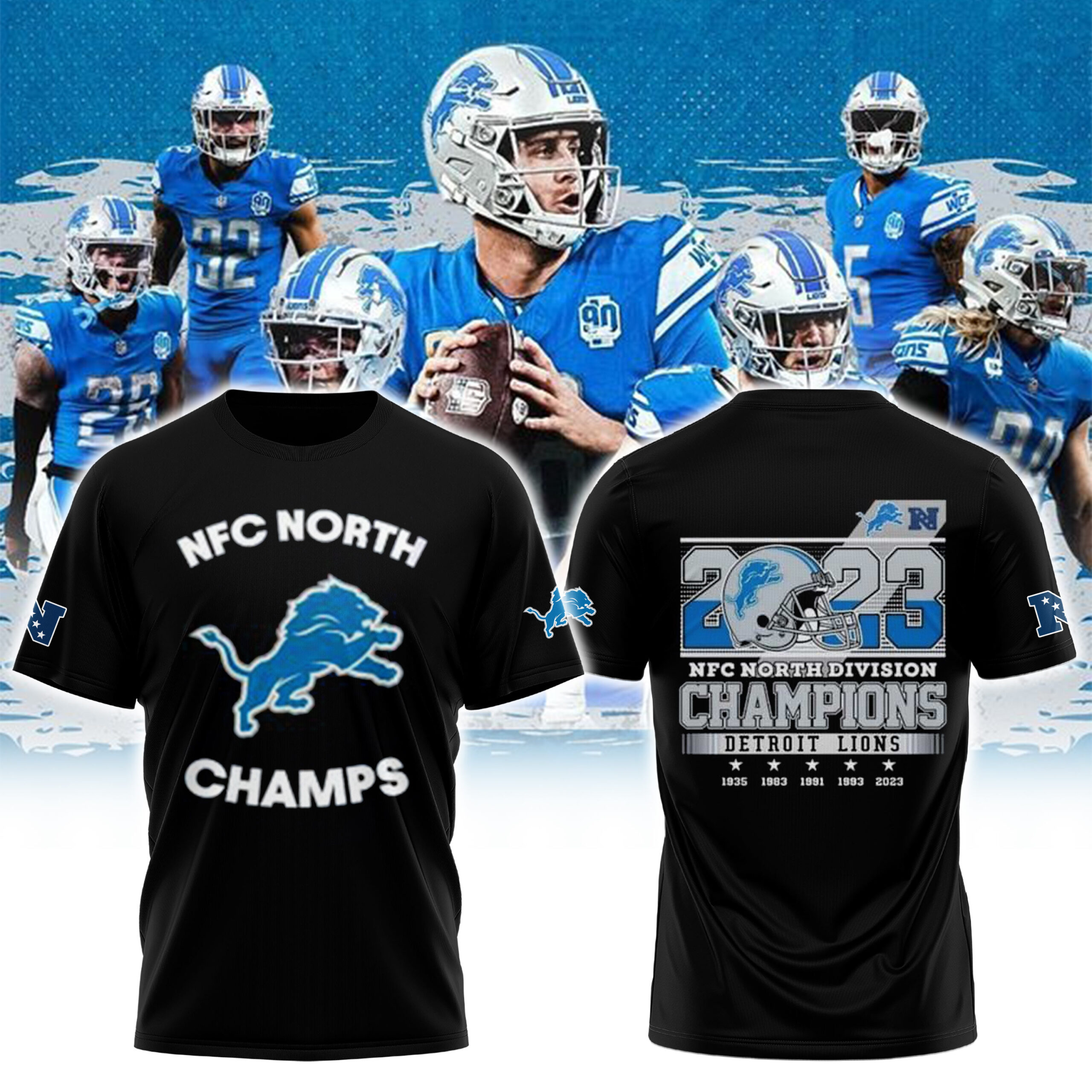 Detroit Lions Black 2023 NFC North Division Champions Locker Room Trophy Collection T Shirt Hoodie Zip Hoodie Sweatshirt - Famjoys Detroit Lions Black 2023 NFC North Division Champions Locker Room Trophy Collection T Shirt Hoodie Zip Hoodie Sweatshirt - Famjoys
