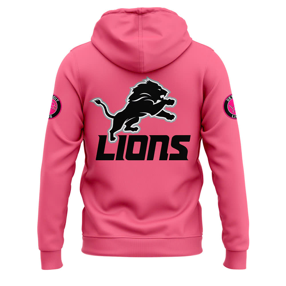 Detroit Lions Breast Cancer Awareness Hoodie - Famjoys Detroit Lions Breast Cancer Awareness Hoodie - Famjoys