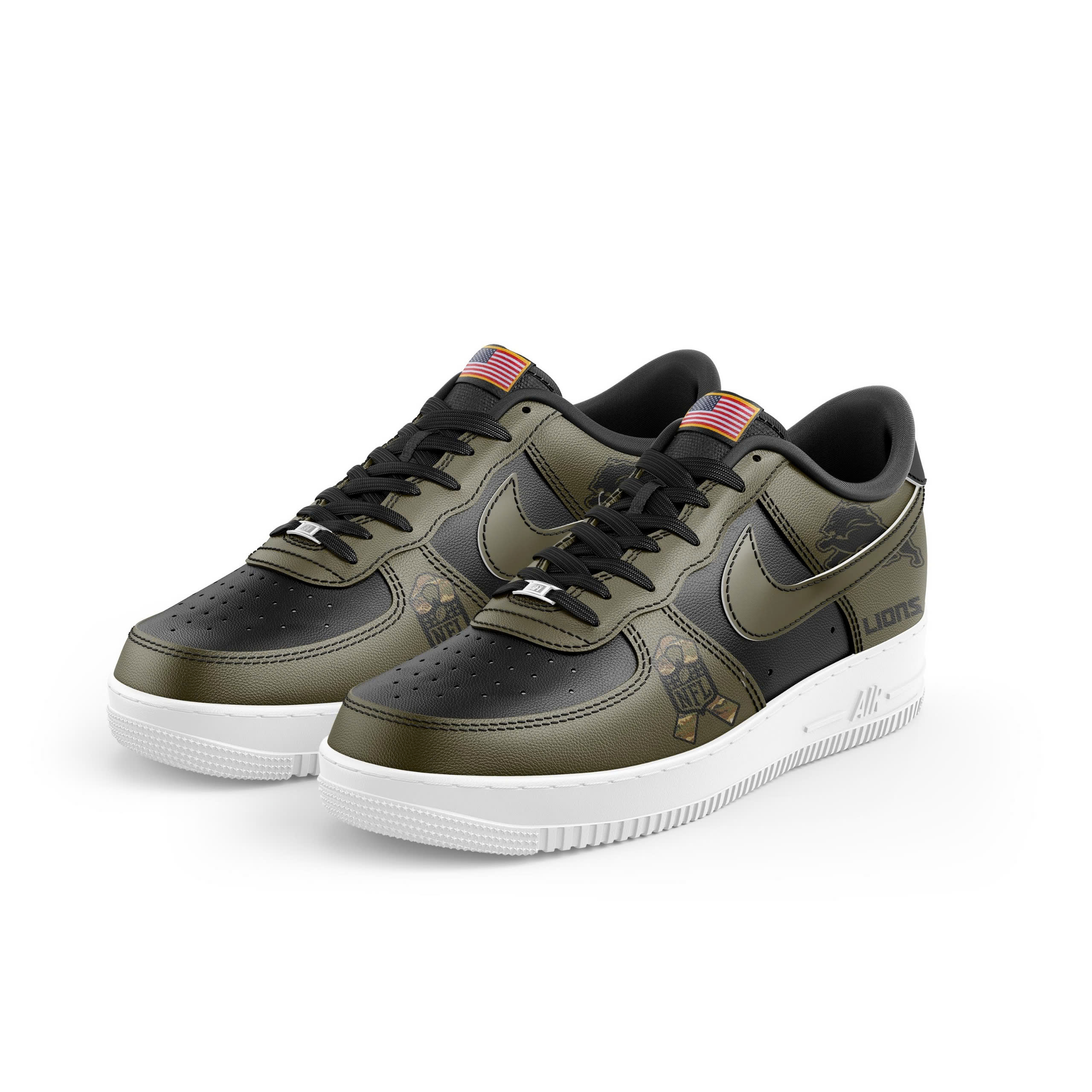 Detroit Lions Camo Salute to Service Shoes - Famjoys Detroit Lions Camo Salute to Service Shoes - Famjoys