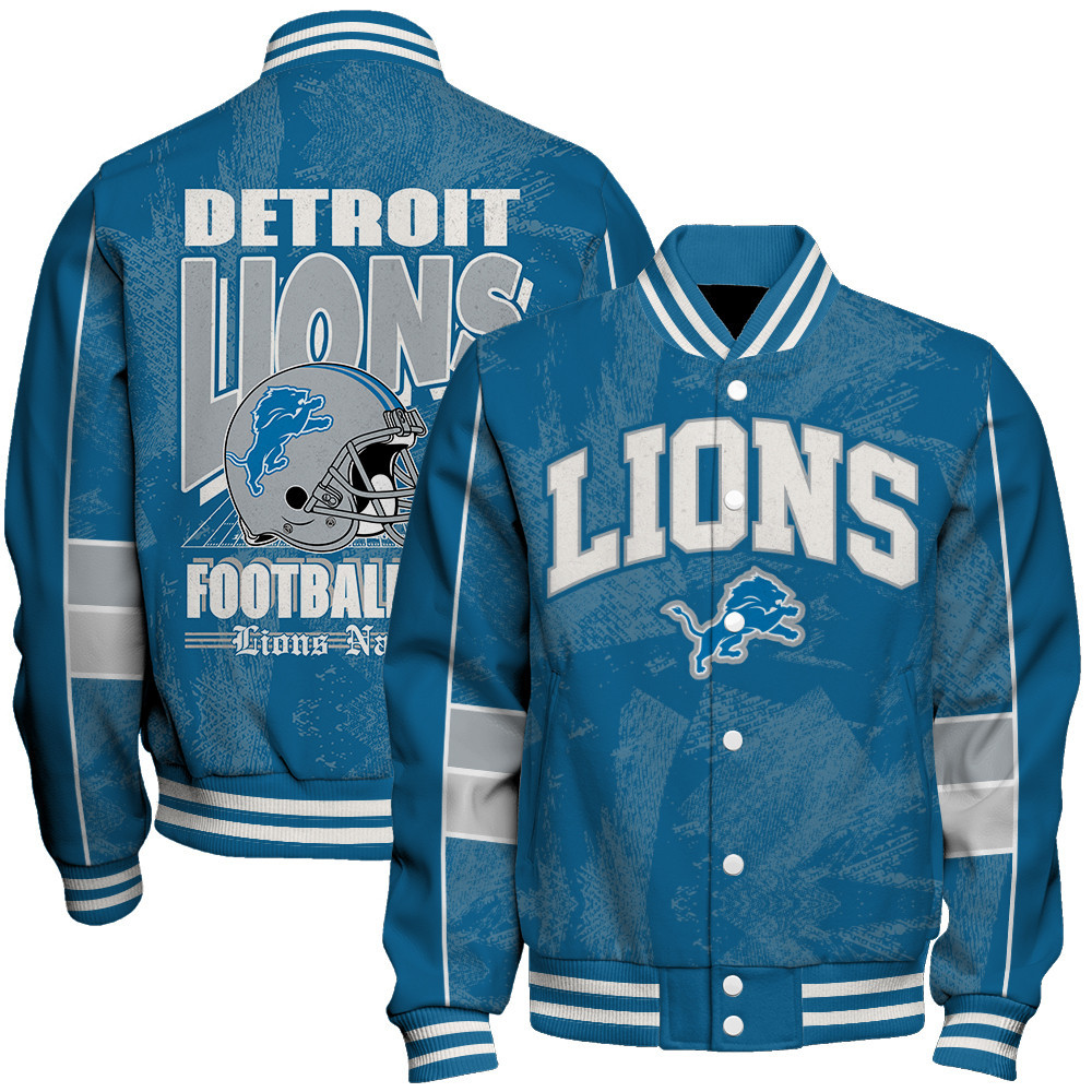 Detroit Lions - Cheering Symbols Unisex Varsity Jacket - Famjoys Detroit Lions - Cheering Symbols Unisex Varsity Jacket - Famjoys