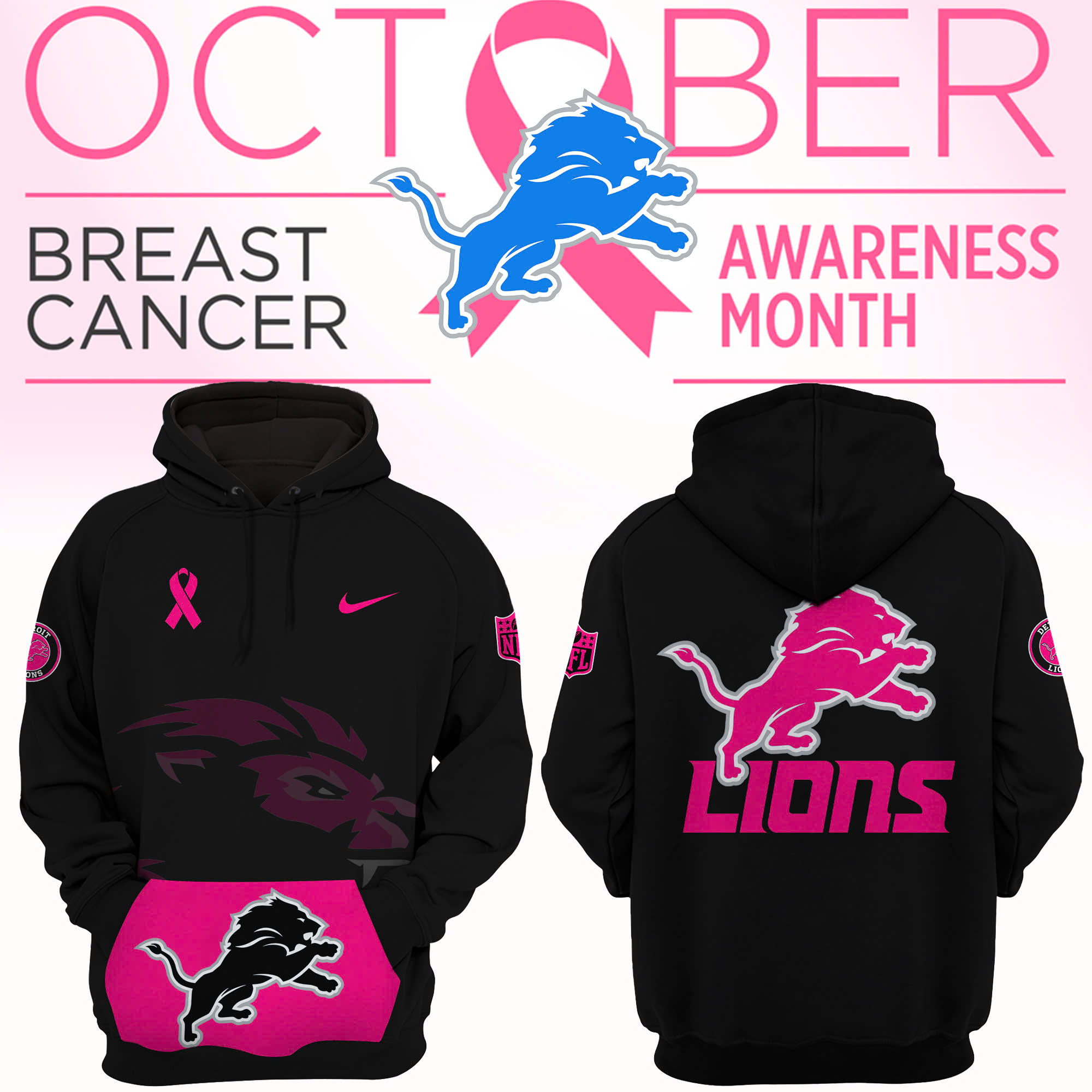 Detroit Lions Crucial Catch Club Pullover Hoodie - Famjoys Detroit Lions Crucial Catch Club Pullover Hoodie - Famjoys