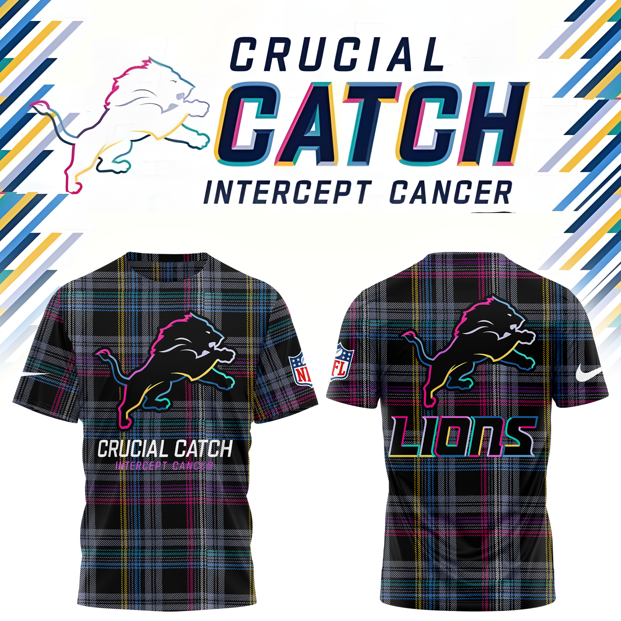 Detroit Lions Crucial Catch Tshirt - Famjoys Detroit Lions Crucial Catch Tshirt - Famjoys