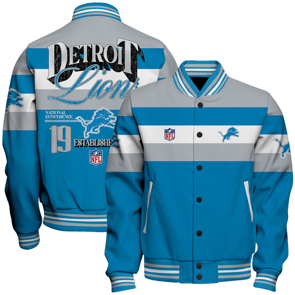 Detroit Lions - Fire Burning Opponents Unisex Varsity Jacket - Famjoys Detroit Lions - Fire Burning Opponents Unisex Varsity Jacket - Famjoys