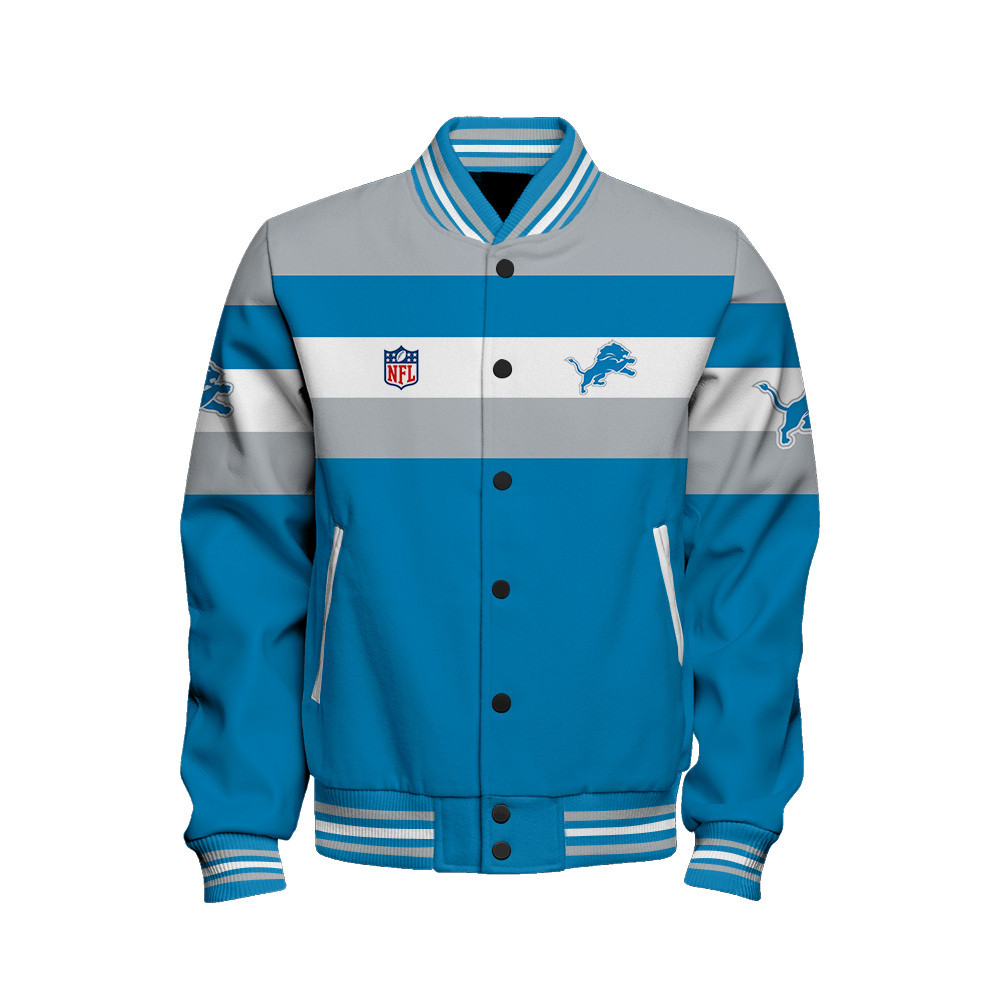 Detroit Lions - Fire Burning Opponents Unisex Varsity Jacket - Famjoys Detroit Lions - Fire Burning Opponents Unisex Varsity Jacket - Famjoys
