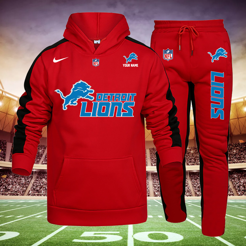 Detroit Lions football Hoodie Set - Famjoys Detroit Lions football Hoodie Set - Famjoys