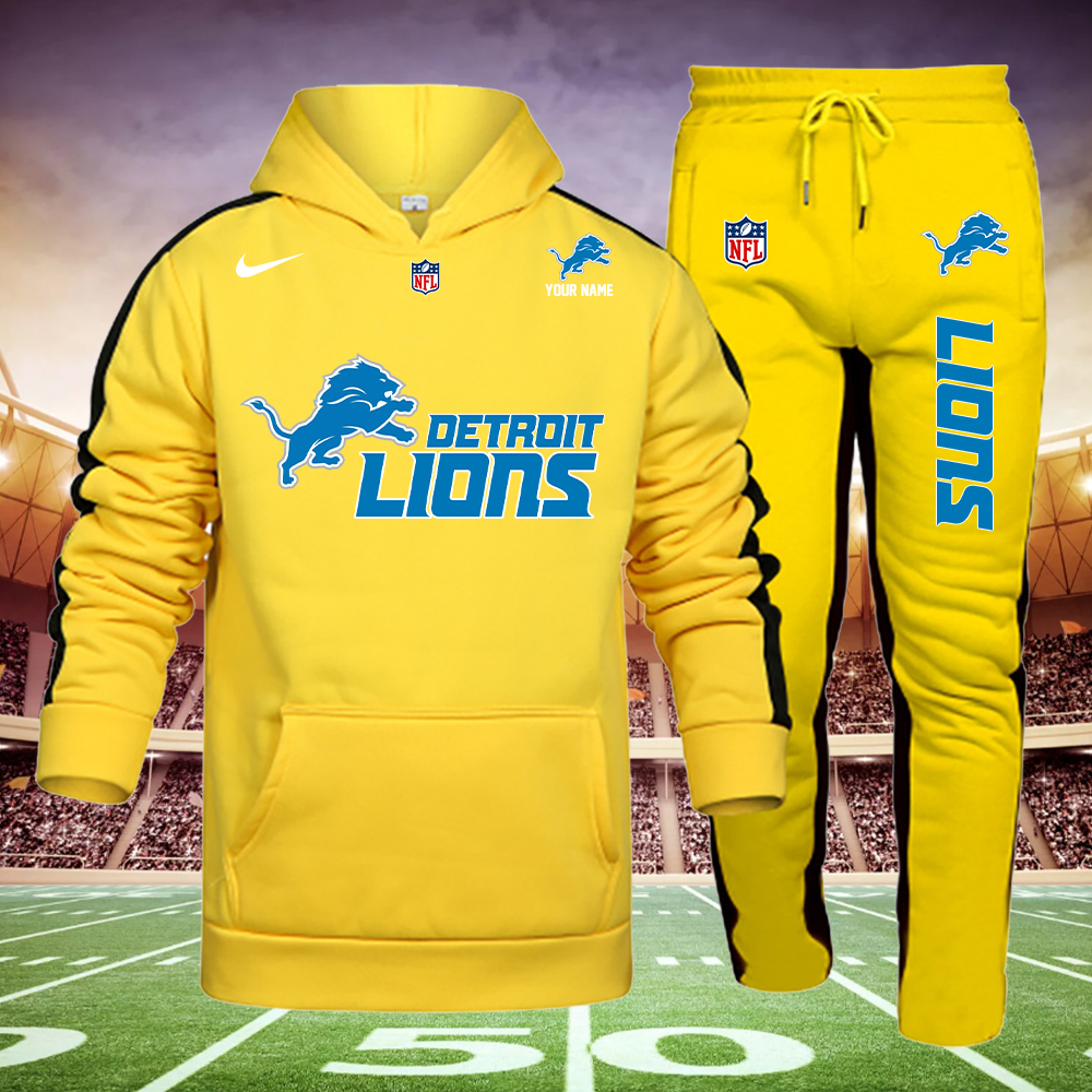 Detroit Lions football Hoodie Set - Famjoys Detroit Lions football Hoodie Set - Famjoys