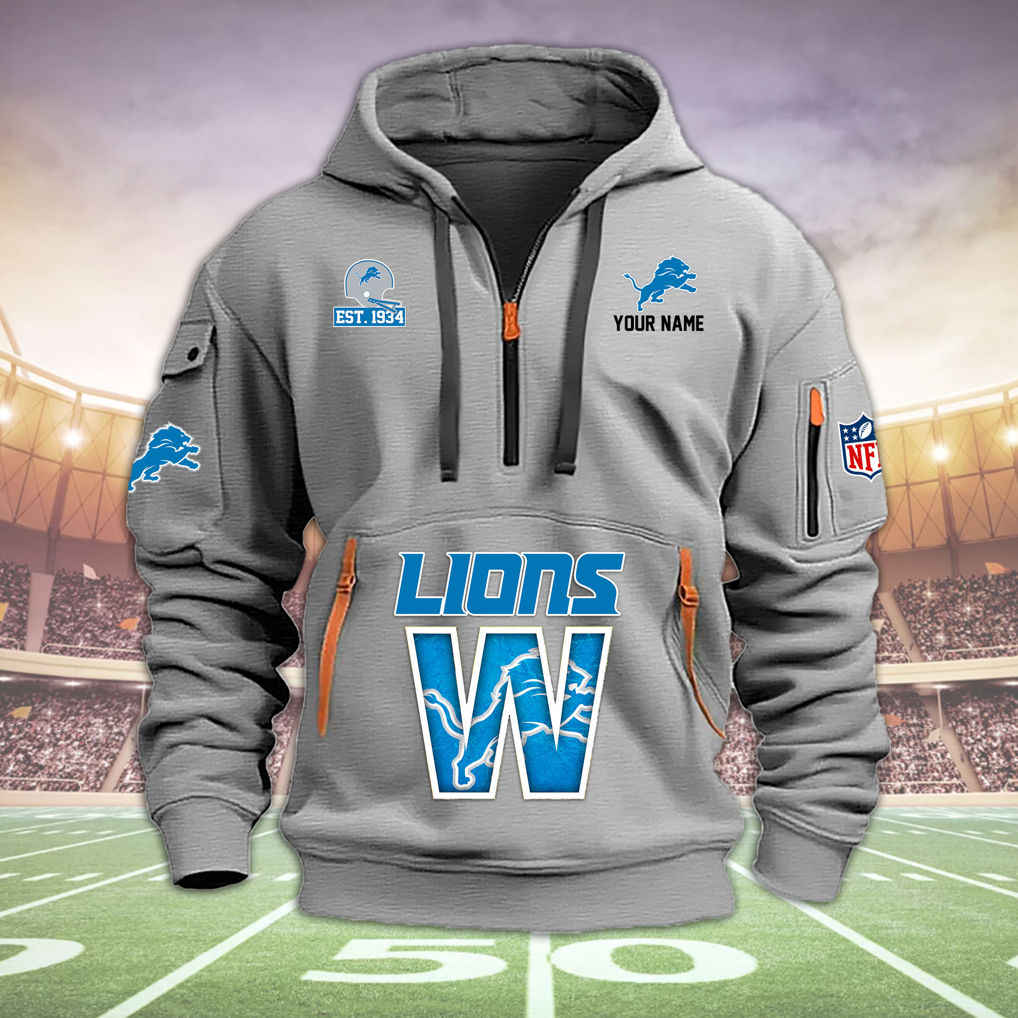 Detroit Lions Heavy Hoodie - Famjoys Detroit Lions Heavy Hoodie - Famjoys