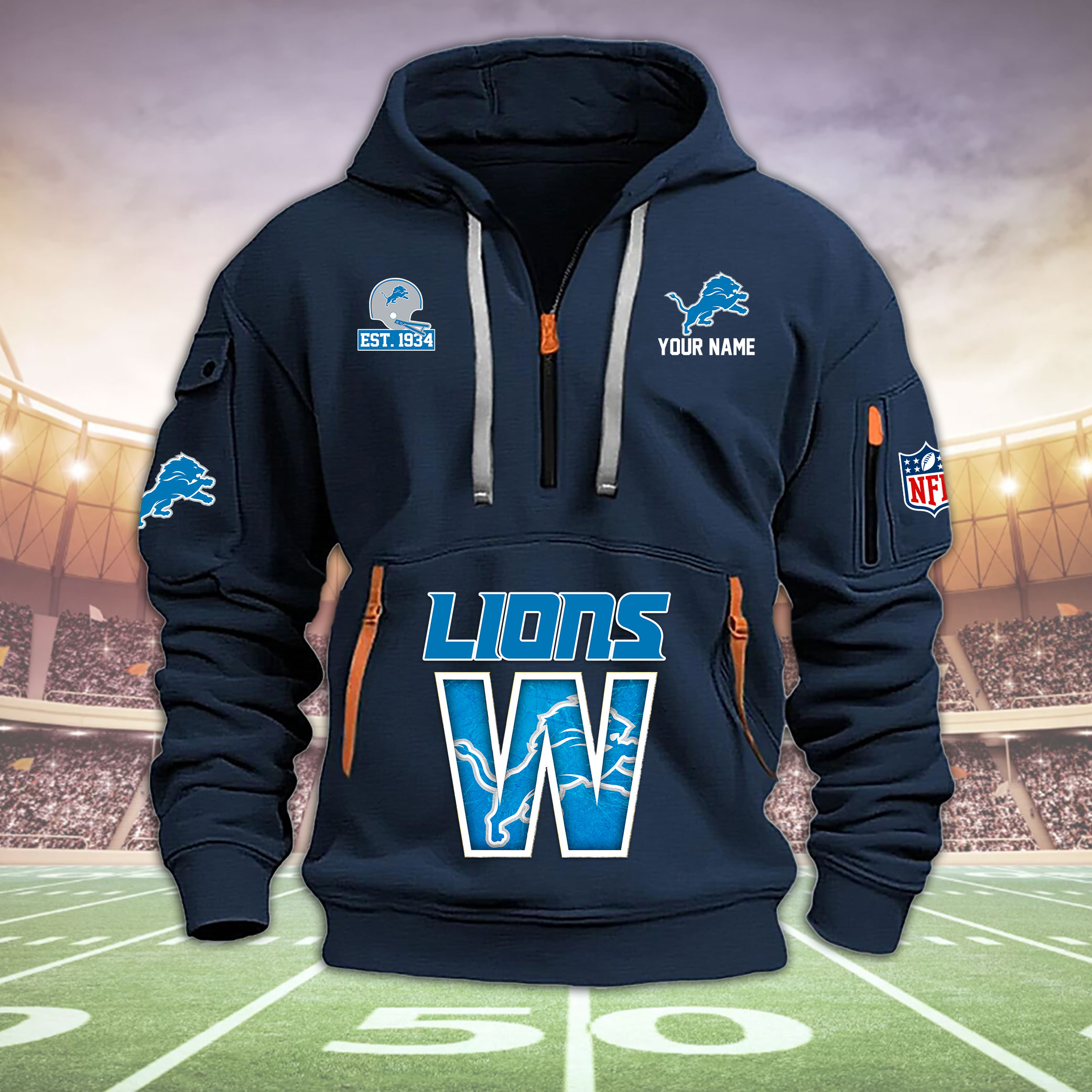 Detroit Lions Heavy Hoodie - Famjoys Detroit Lions Heavy Hoodie - Famjoys