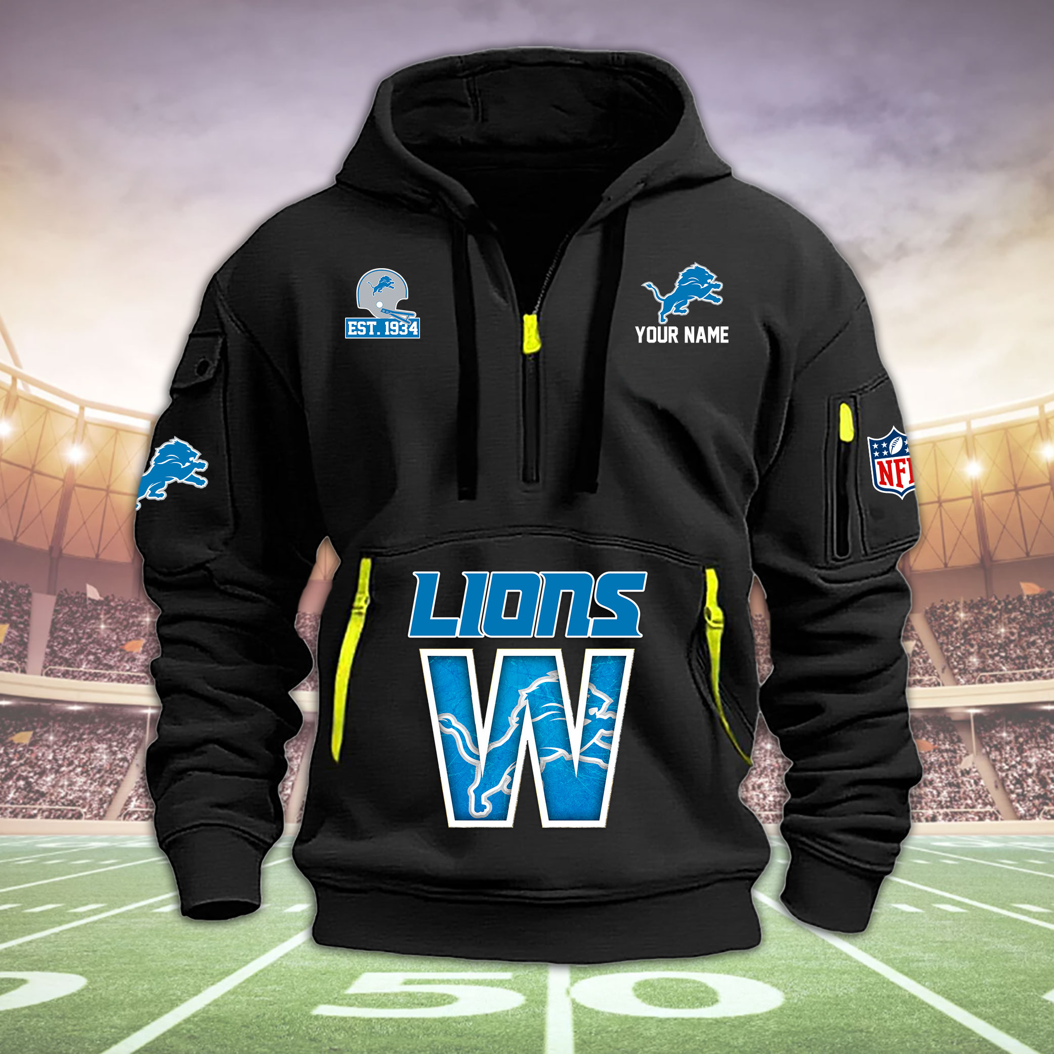 Detroit Lions Heavy Hoodie - Famjoys Detroit Lions Heavy Hoodie - Famjoys