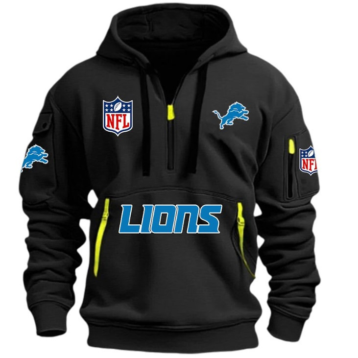 Detroit Lions - HOODIE HALF ZIPPER - QTA405111343 - Famjoys Detroit Lions - HOODIE HALF ZIPPER - QTA405111343 - Famjoys