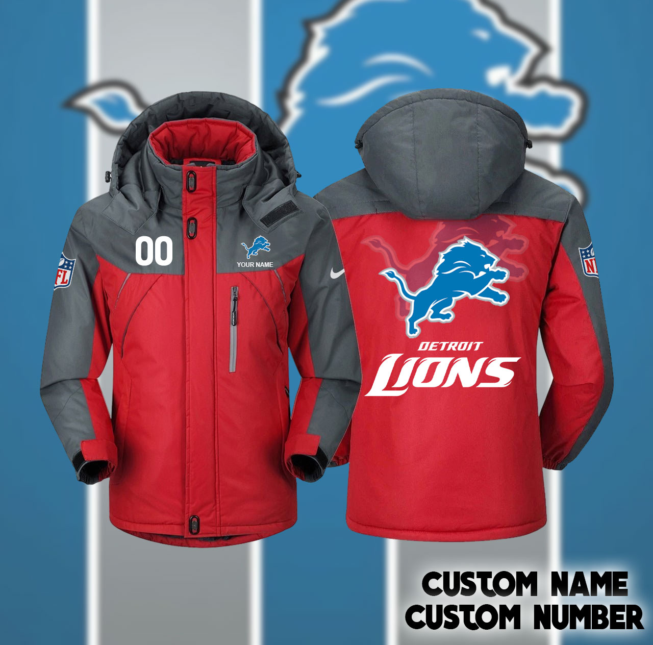 Detroit Lions Interchange Jacket Personalized - Famjoys Detroit Lions Interchange Jacket Personalized - Famjoys