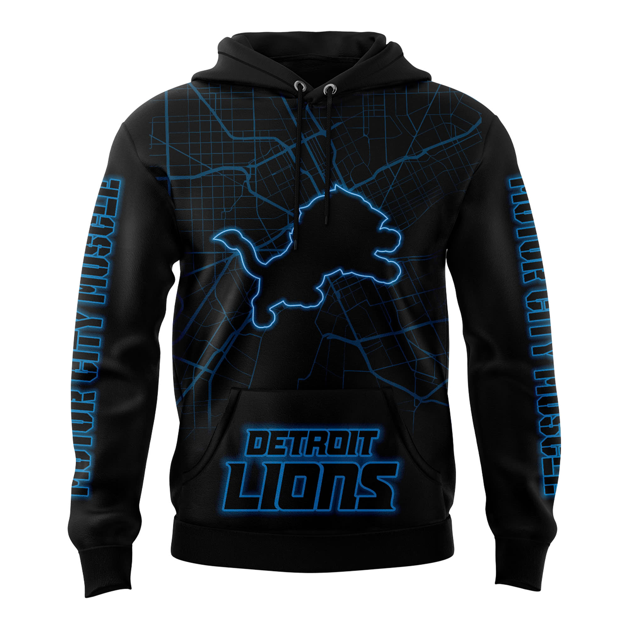 Detroit Lions Motor City Muscle Premium Pullover Hoodie - Famjoys Detroit Lions Motor City Muscle Premium Pullover Hoodie - Famjoys
