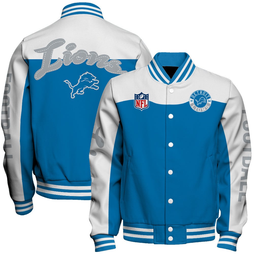 Detroit Lions National Football League Face Any Weather Unisex Varsity Jacket - Famjoys Detroit Lions National Football League Face Any Weather Unisex Varsity Jacket - Famjoys