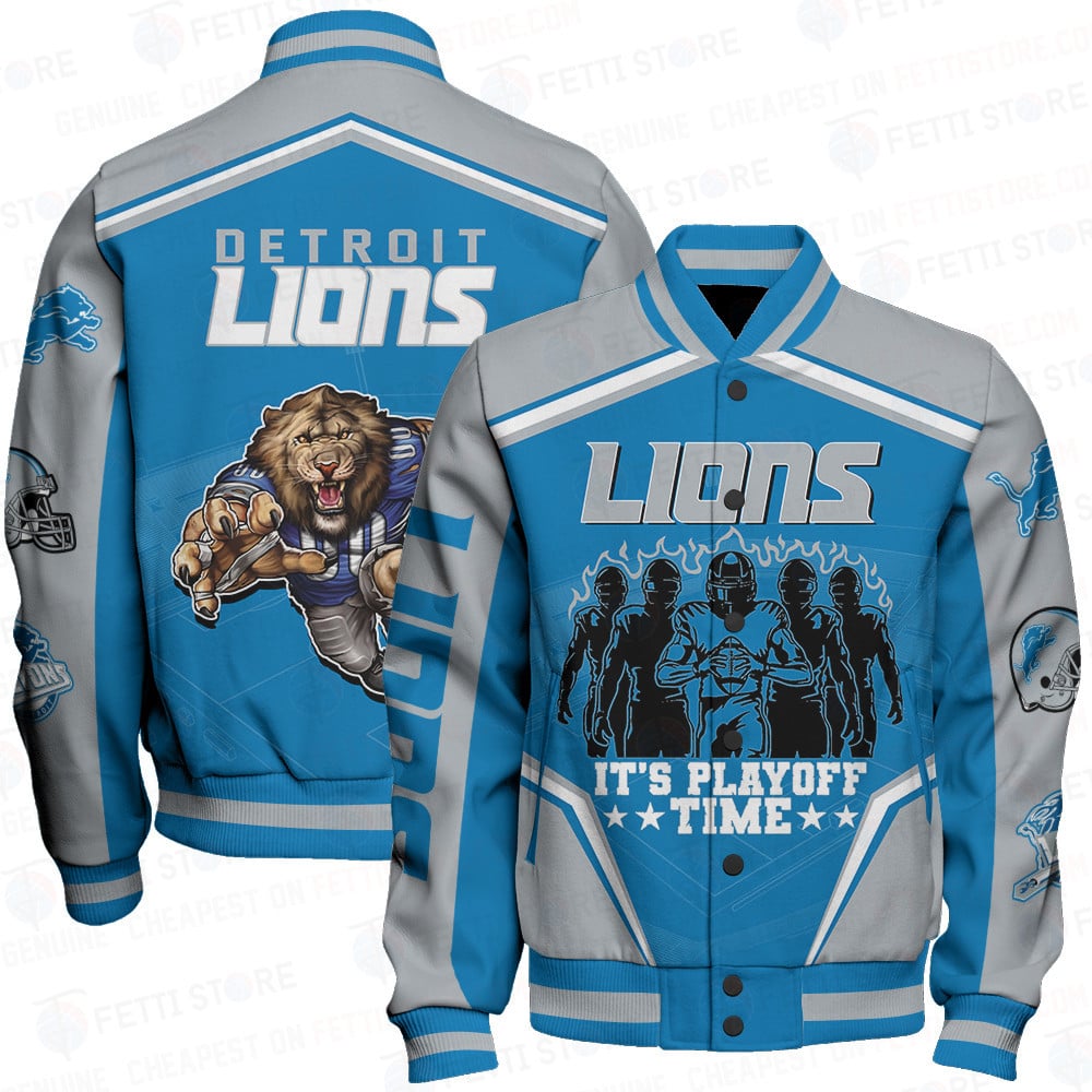 Detroit Lions National Football League Varsity Jacket STM V6 - Famjoys Detroit Lions National Football League Varsity Jacket STM V6 - Famjoys