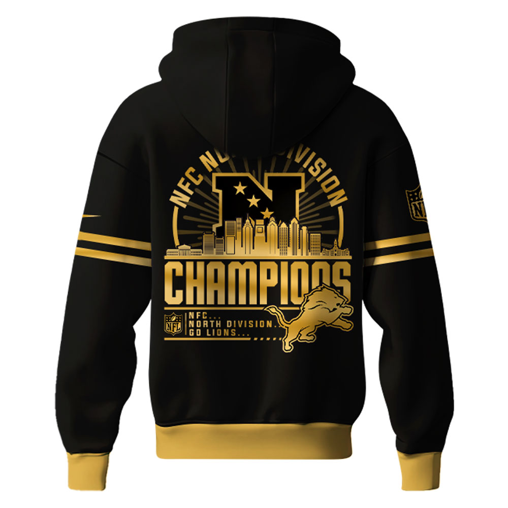 Detroit Lions NFC North Division Champions Hoodie 2025 - Famjoys Detroit Lions NFC North Division Champions Hoodie 2025 - Famjoys