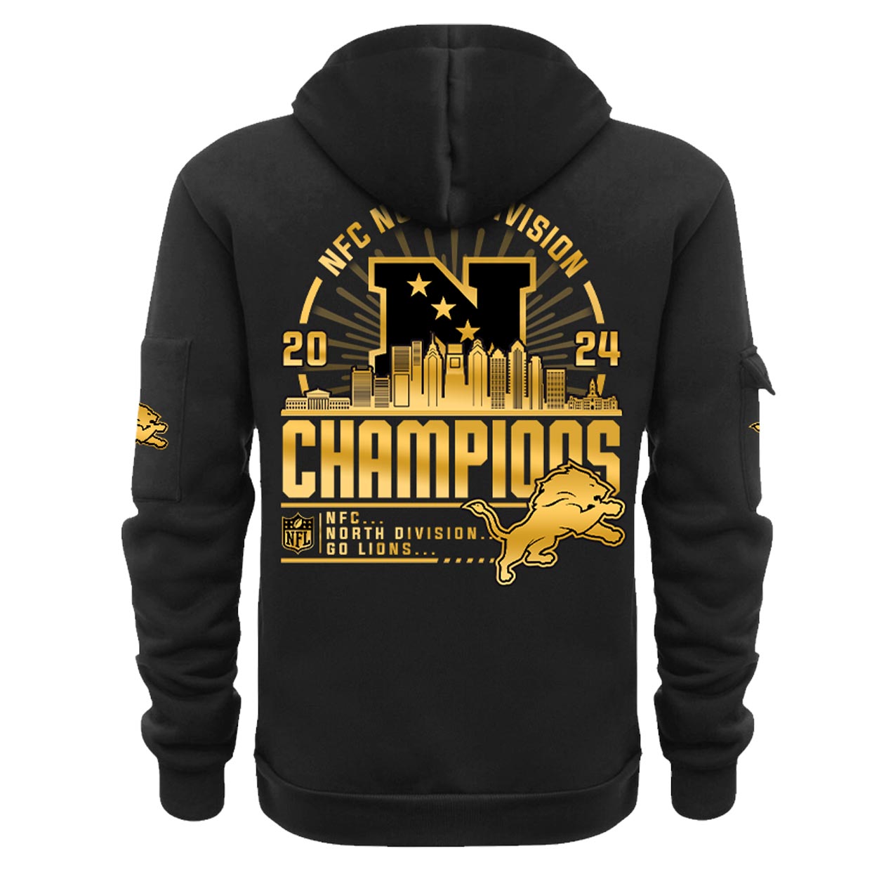 Detroit Lions NFC North Division Champions New Hoodie 2025 - Famjoys Detroit Lions NFC North Division Champions New Hoodie 2025 - Famjoys