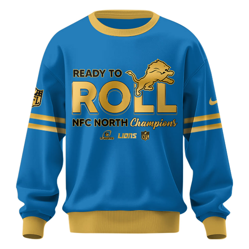 Detroit Lions NFC North Division Champions Sweatshirt 2025 v2 - Famjoys Detroit Lions NFC North Division Champions Sweatshirt 2025 v2 - Famjoys