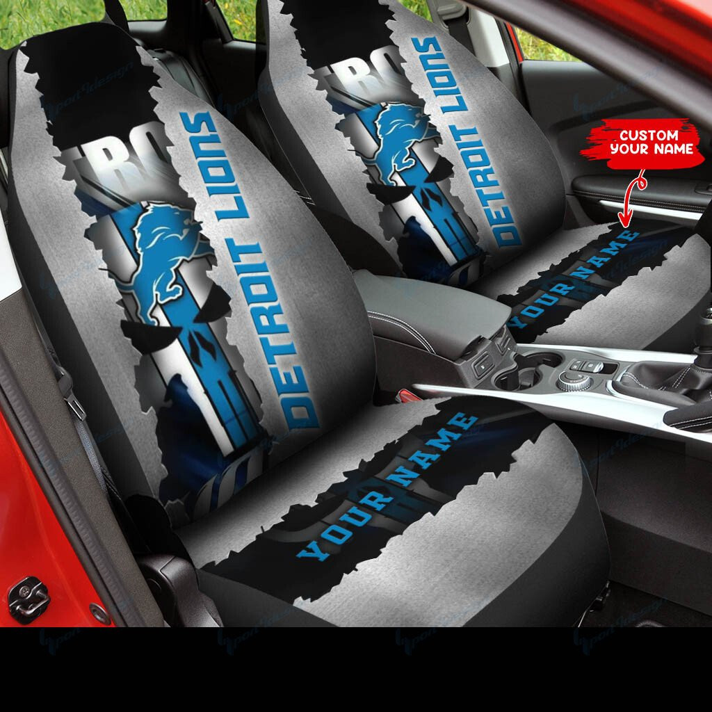 Detroit Lions Personalized Car Seat Covers BG314 - Famjoys Detroit Lions Personalized Car Seat Covers BG314 - Famjoys