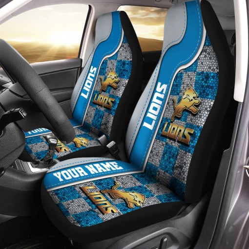 Detroit Lions Personalized Car Seat Covers BGCSC644 - Famjoys Detroit Lions Personalized Car Seat Covers BGCSC644 - Famjoys