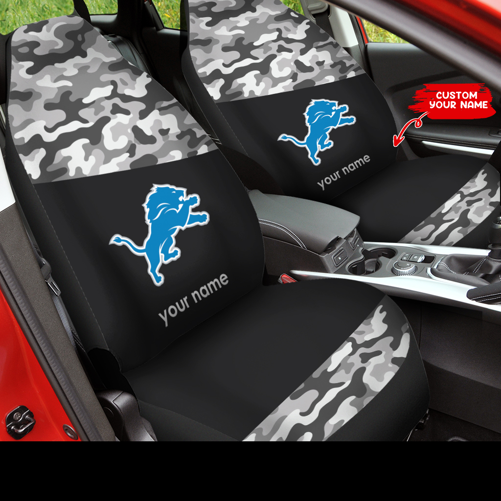 Detroit Lions Personalized Car Seat Covers BGCSC679 - Famjoys Detroit Lions Personalized Car Seat Covers BGCSC679 - Famjoys