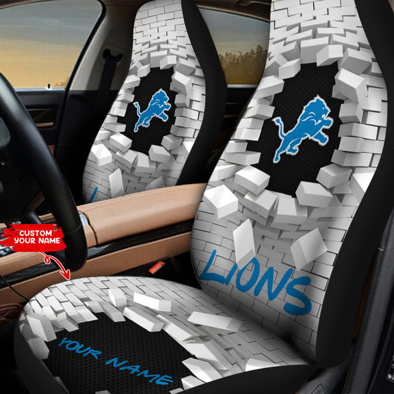Detroit Lions Personalized Car Seat Covers BGCSC735 - Famjoys Detroit Lions Personalized Car Seat Covers BGCSC735 - Famjoys