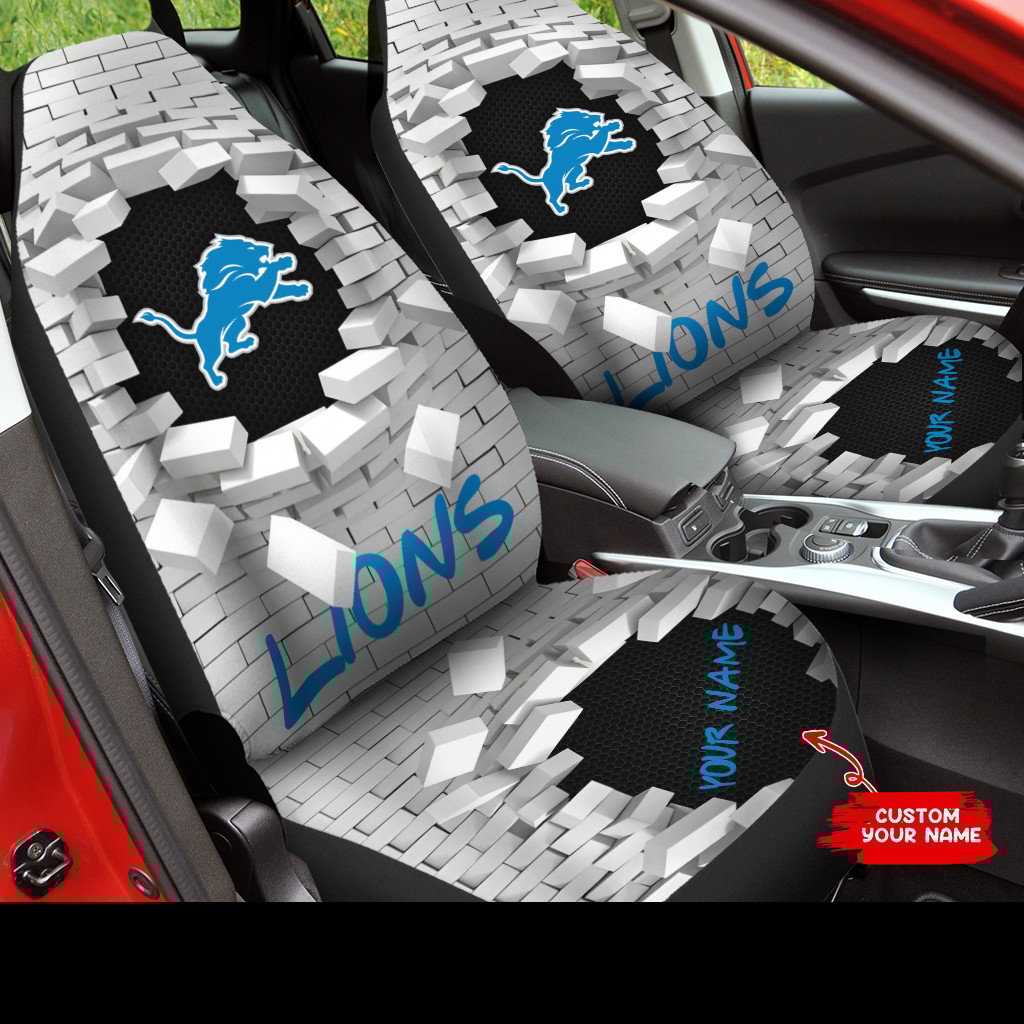 Detroit Lions Personalized Car Seat Covers BGCSC735 - Famjoys Detroit Lions Personalized Car Seat Covers BGCSC735 - Famjoys
