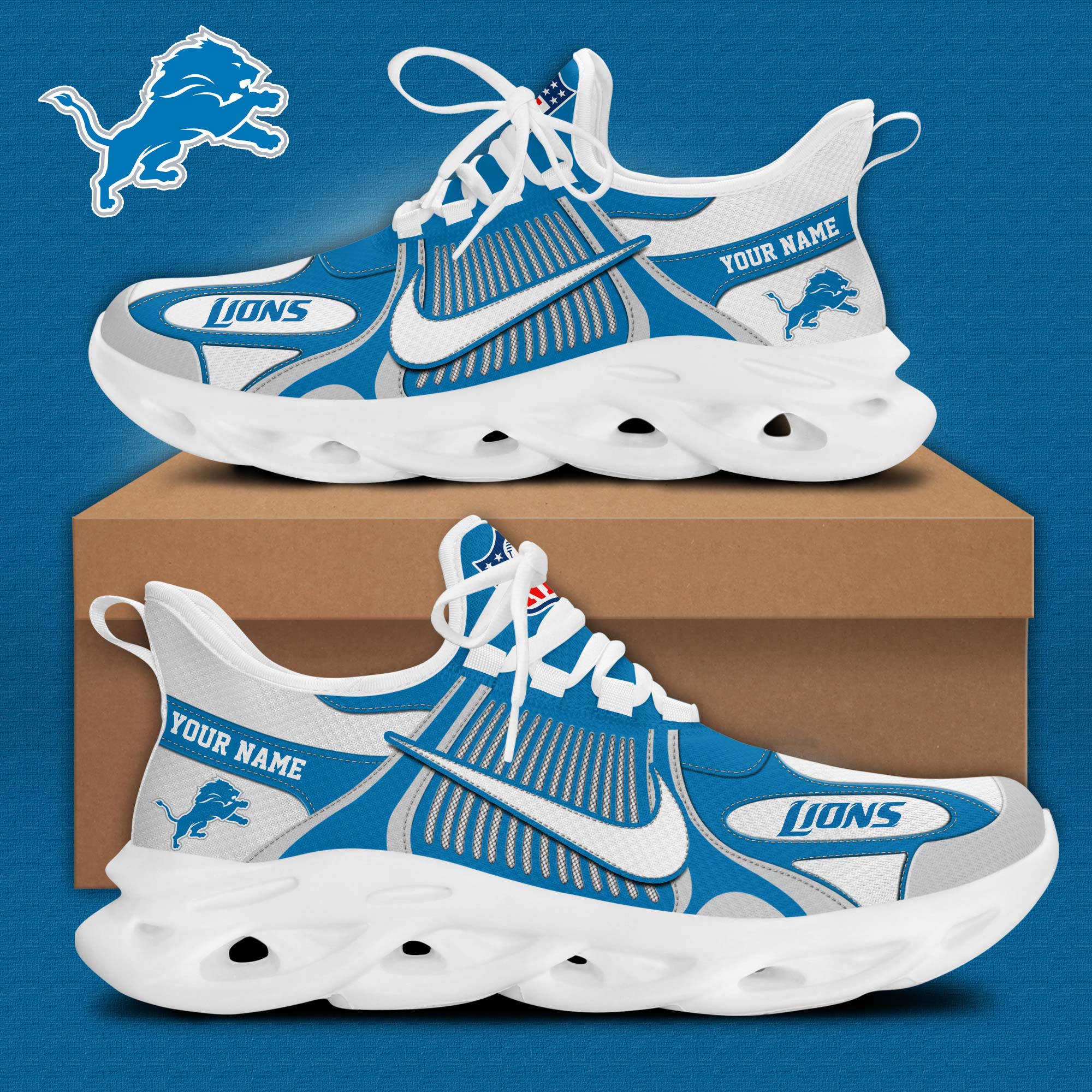 Detroit Lions Personalized Shoes - Famjoys Detroit Lions Personalized Shoes - Famjoys