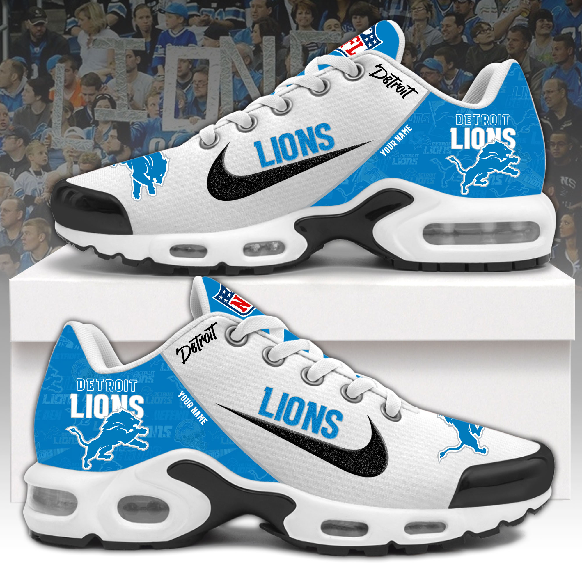 Detroit Lions Personalized Shoes - Famjoys Detroit Lions Personalized Shoes - Famjoys