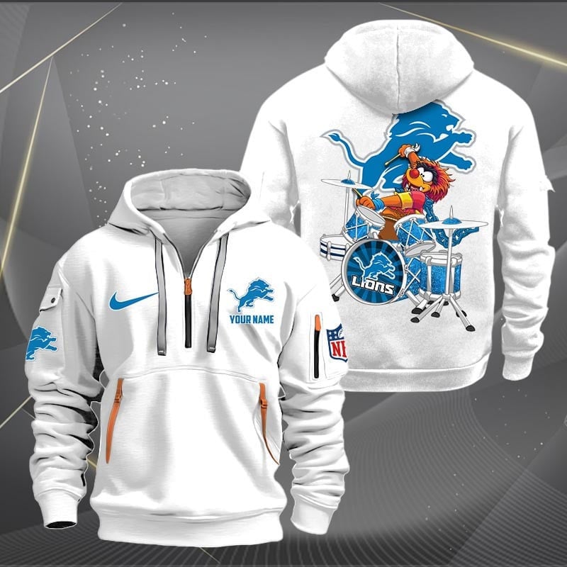 Detroit Lions Premium Personalized Quarter Zip Hoodie AZBTCQZH000011 - Famjoys Detroit Lions Premium Personalized Quarter Zip Hoodie AZBTCQZH000011 - Famjoys