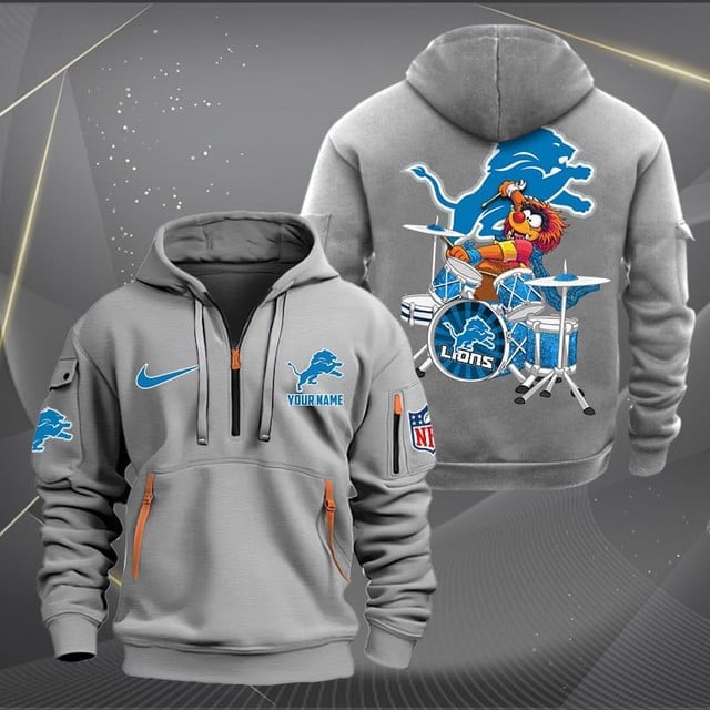 Detroit Lions Premium Personalized Quarter Zip Hoodie AZBTCQZH000011 - Famjoys Detroit Lions Premium Personalized Quarter Zip Hoodie AZBTCQZH000011 - Famjoys