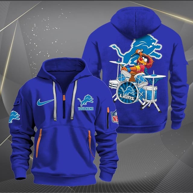 Detroit Lions Premium Personalized Quarter Zip Hoodie AZBTCQZH000011 - Famjoys Detroit Lions Premium Personalized Quarter Zip Hoodie AZBTCQZH000011 - Famjoys
