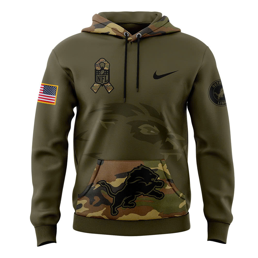 Detroit Lions Salute to Service Club Fleece Edition Hoodie - Famjoys Detroit Lions Salute to Service Club Fleece Edition Hoodie - Famjoys