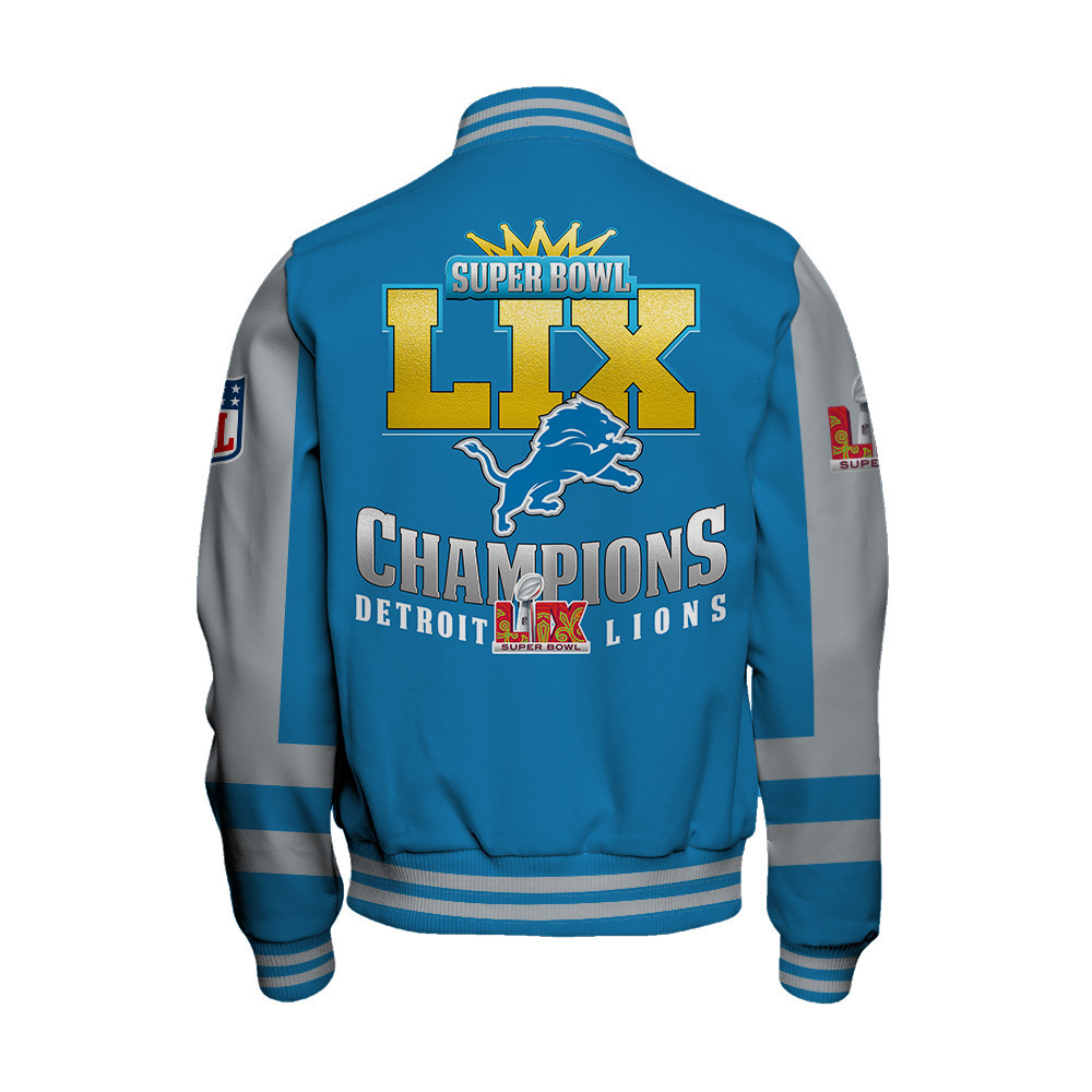 Detroit Lions Super Bowl 2025 Victory A Champion's Choice Varsity Jacket - Famjoys Detroit Lions Super Bowl 2025 Victory A Champion's Choice Varsity Jacket - Famjoys