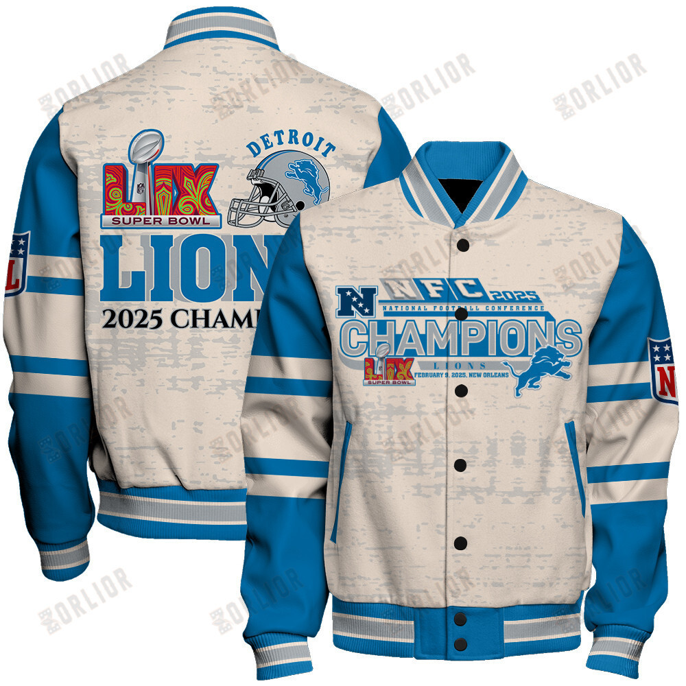Detroit Lions Super Bowl 2025 Wear The Legacy Varsity Jacket - Famjoys Detroit Lions Super Bowl 2025 Wear The Legacy Varsity Jacket - Famjoys