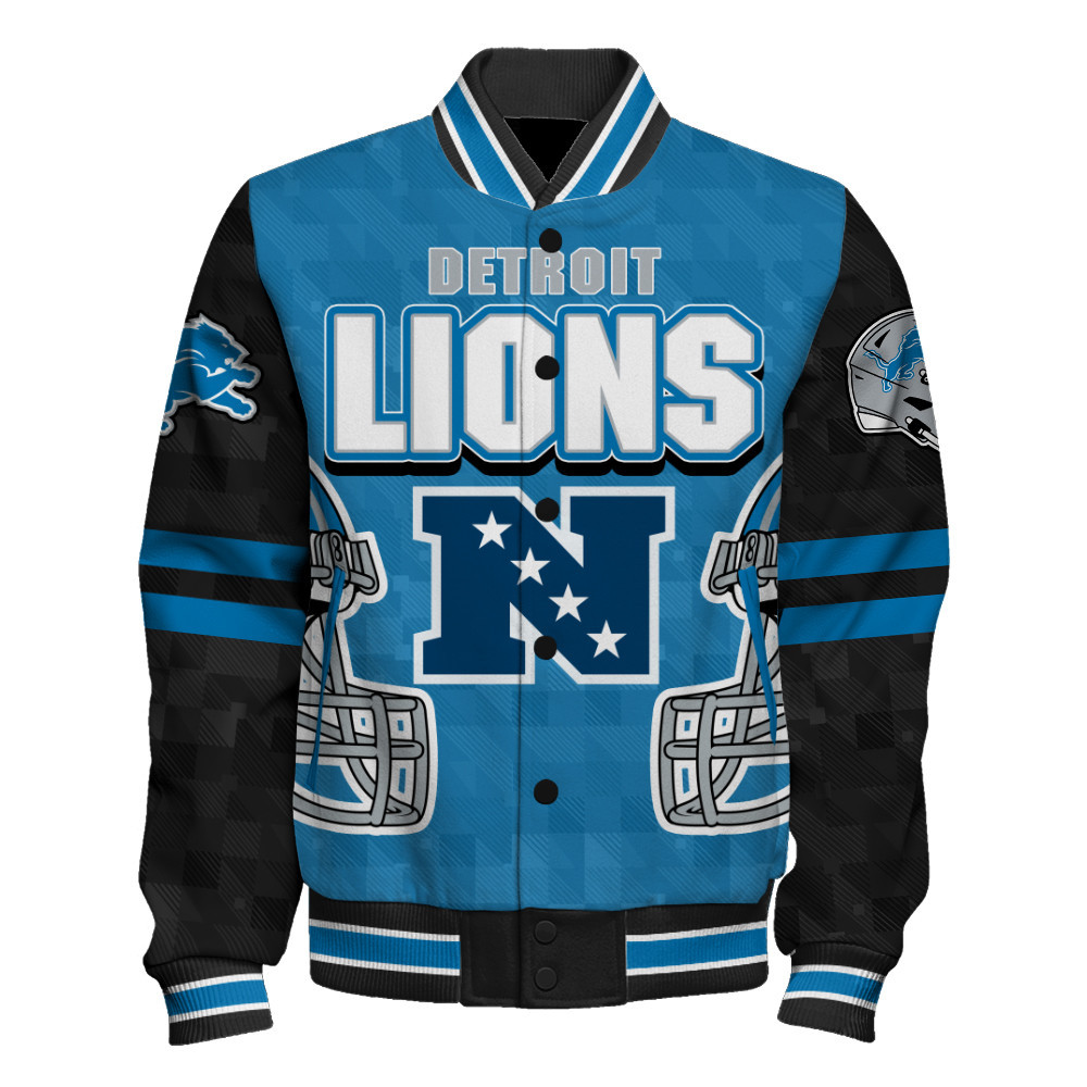 Detroit Lions Super Bowl LIX Champions History Is Being Made Varsity Jacket - Famjoys Detroit Lions Super Bowl LIX Champions History Is Being Made Varsity Jacket - Famjoys