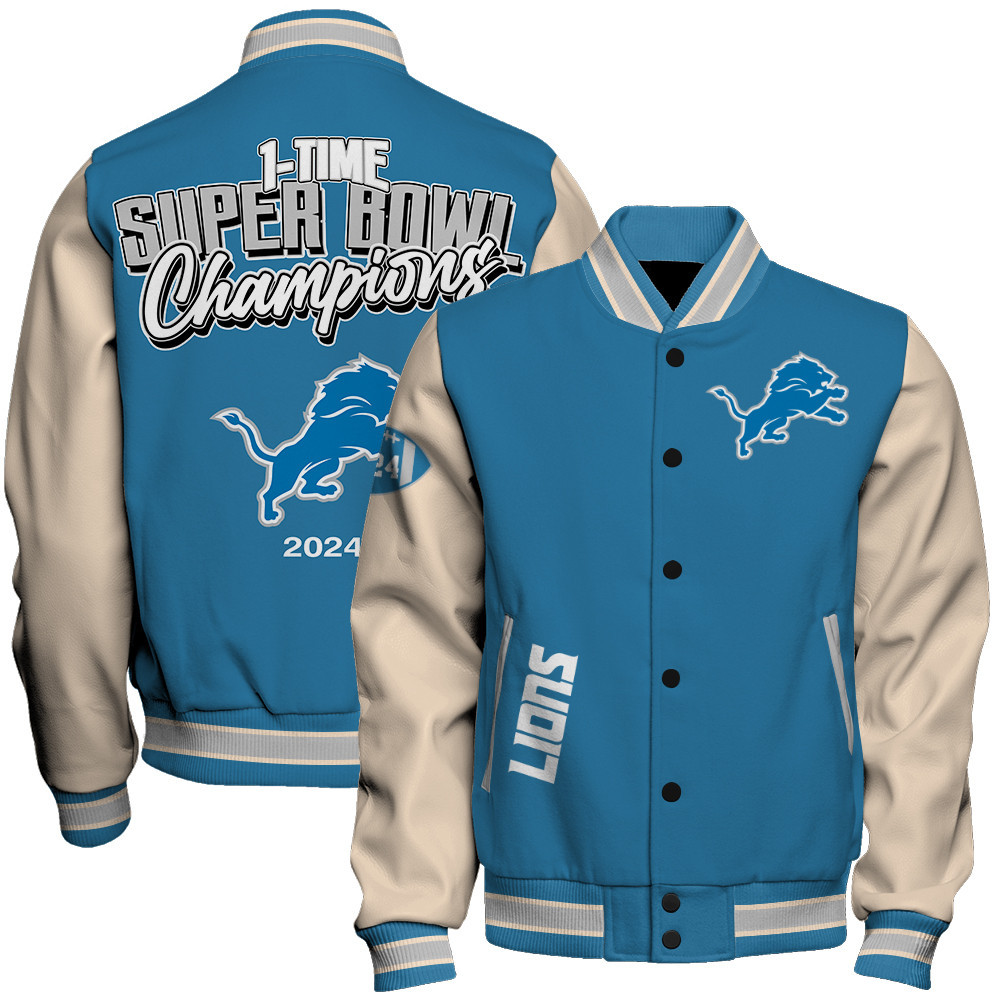 Detroit Lions Super Bowl LIX Champions Where Champions Are Made Varsity Jacket - Famjoys Detroit Lions Super Bowl LIX Champions Where Champions Are Made Varsity Jacket - Famjoys