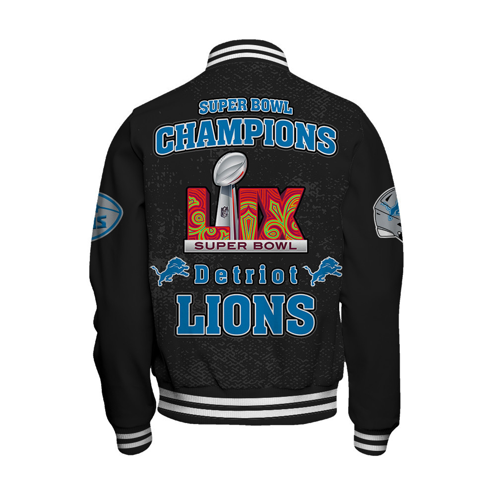 Detroit Lions Super Bowl LIX Champions Winning Spirit Varsity Jacket - Famjoys Detroit Lions Super Bowl LIX Champions Winning Spirit Varsity Jacket - Famjoys