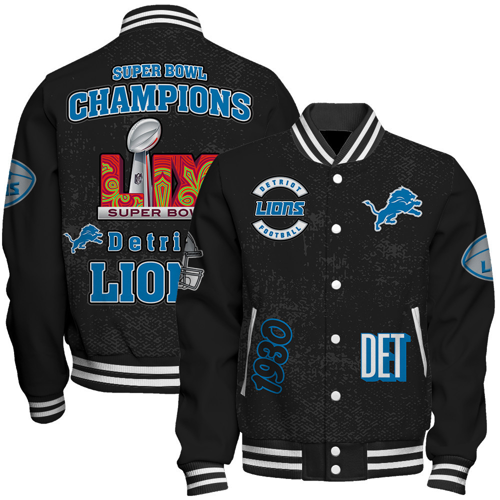 Detroit Lions Super Bowl LIX Champions Winning Spirit Varsity Jacket - Famjoys Detroit Lions Super Bowl LIX Champions Winning Spirit Varsity Jacket - Famjoys